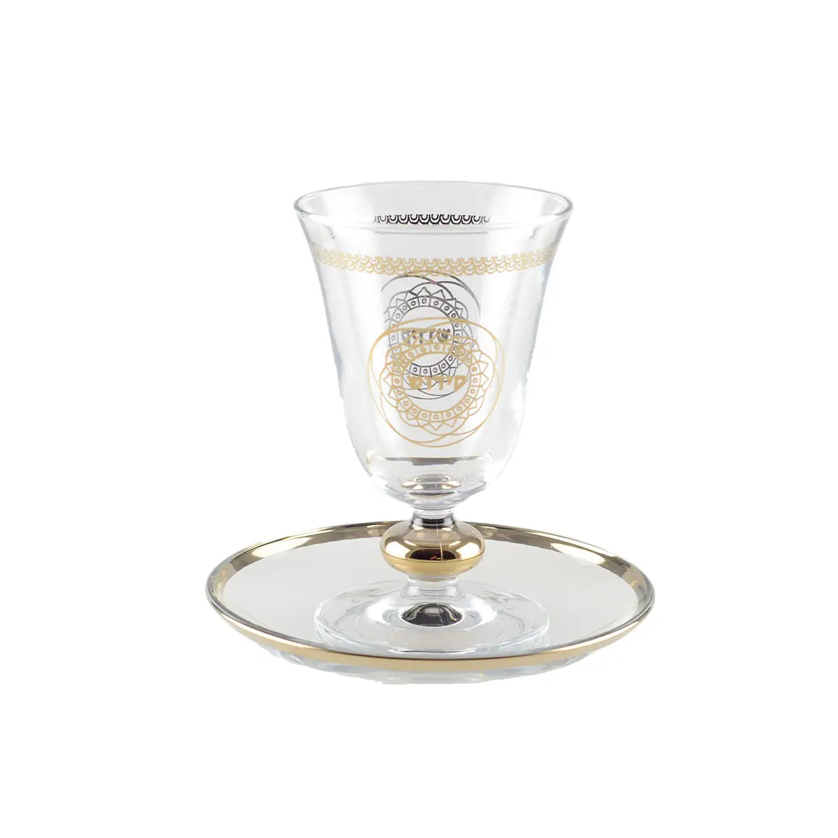 Golden Rosette Kiddush Glass