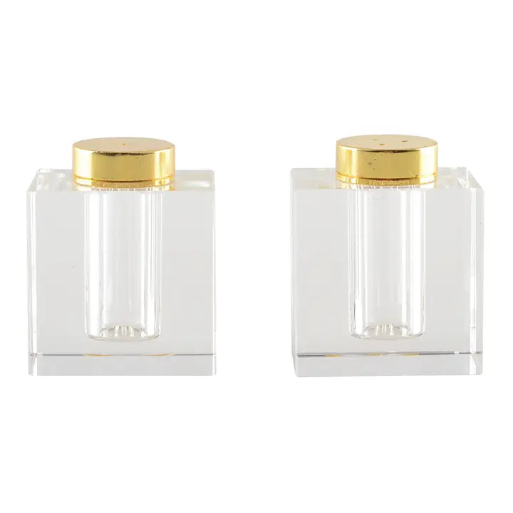 Square Golden Salt And Pepper Shaker