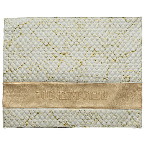 Quilted Faux Leather Challah Cover - Gold