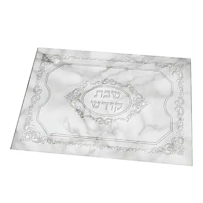 Reinforced Glass Silver Marble Challah Tray