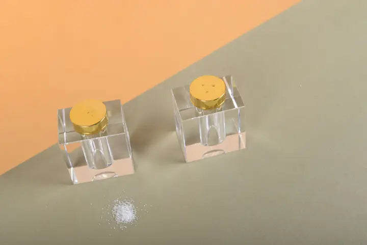 Square Golden Salt And Pepper Shaker