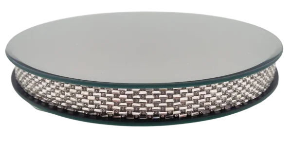 Lace Mirror tray round small 9"
