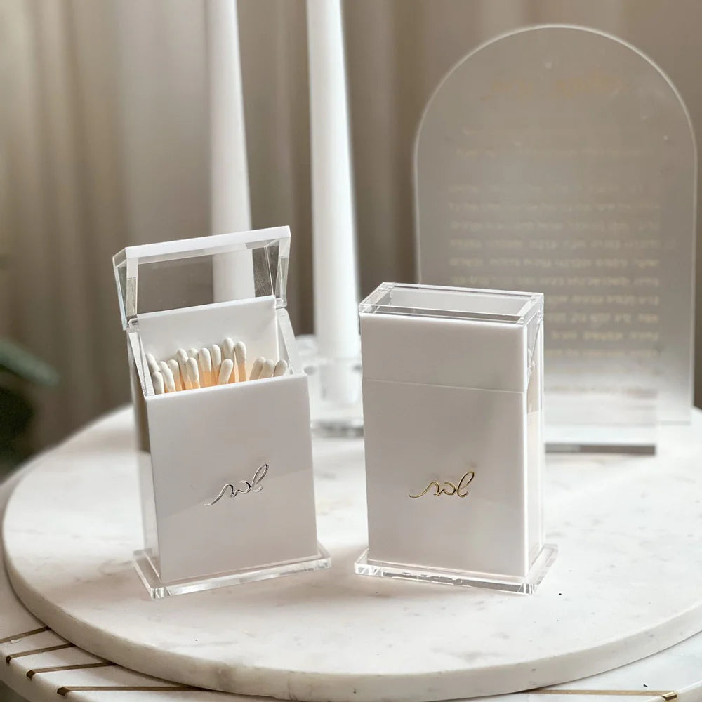 Lucite Matches Box מעמד גפרורים - Gold
