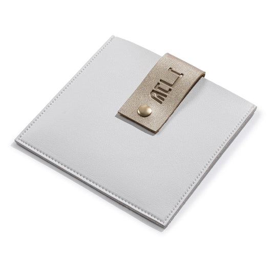Leather Hadlokas Neiros Pouch - White and Gold