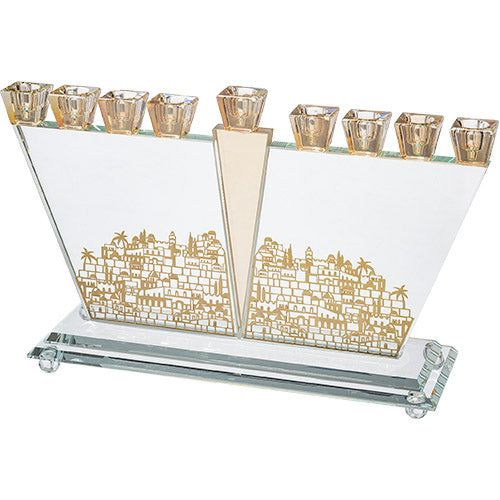 Fancy Crystal Menorah with Plaque