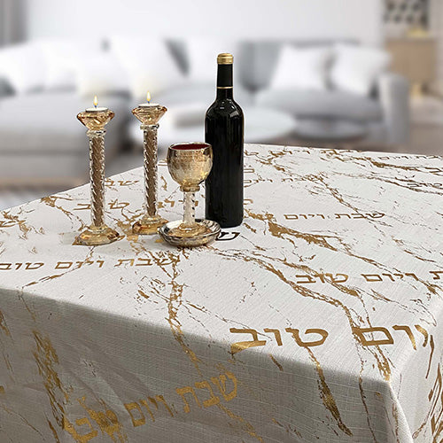 Gold Marble Tablecloth