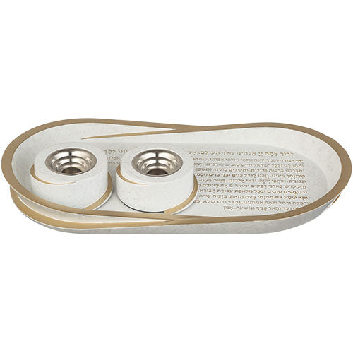 Polyresin Set: Tray and Candlesticks