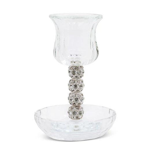 Crystal Kiddush Cup with Tray