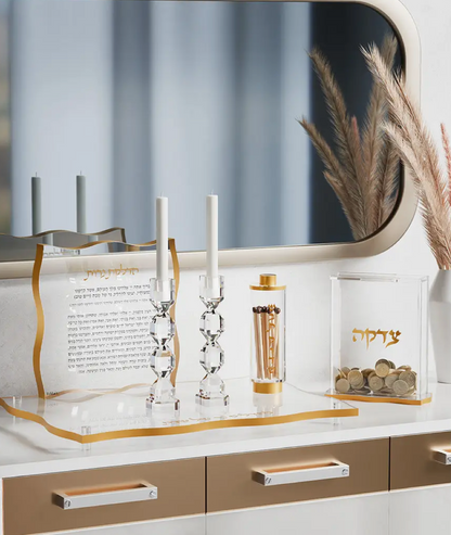 Wave Tzedaka Box - Gold