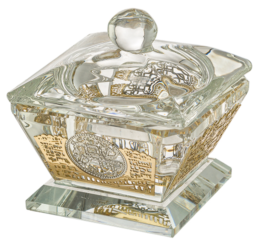 Crystal Salt Holder with Laser Cut Design