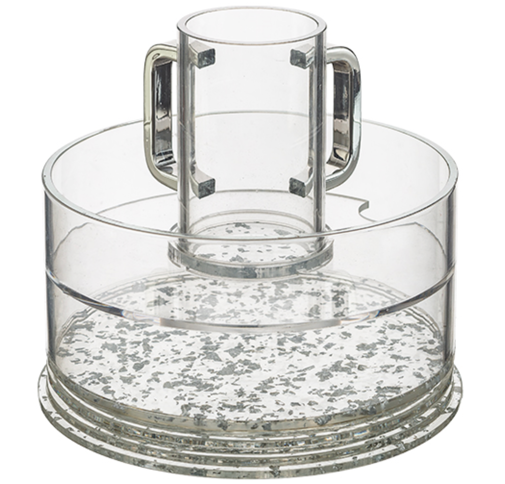 Acrylic Mayim Achronim with Silver Glitter