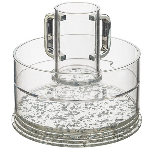 Acrylic Mayim Achronim with Silver Glitter