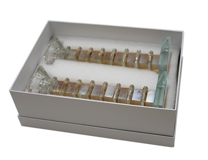 Pair of Crystal Elegant Candlesticks 16 cm