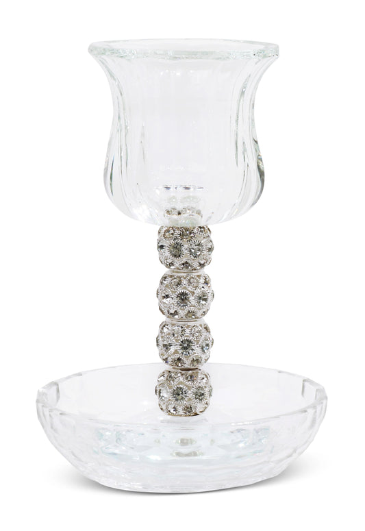 Crystal Kiddush Cup with Tray